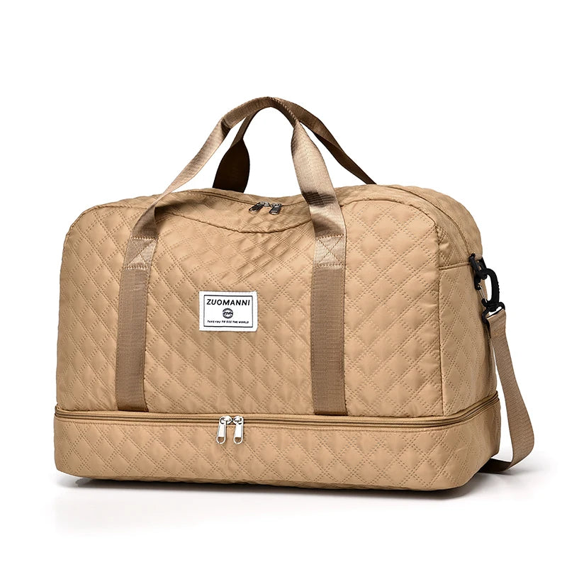 Large Capacity Travel Duffel Bag Quilted Sports Gym Bag