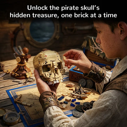 MOC Pirate Skull Globe Building Blocks – Creative Model Kit