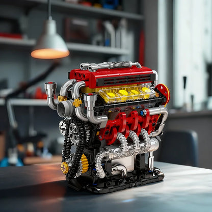 V8 Engine Building Blocks Set – Motorized 538pcs Technical Toy