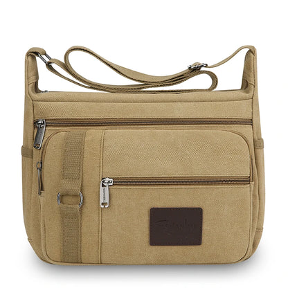 Canvas Crossbody Bag – Multi-Pocket Shoulder Bag for Men & Women