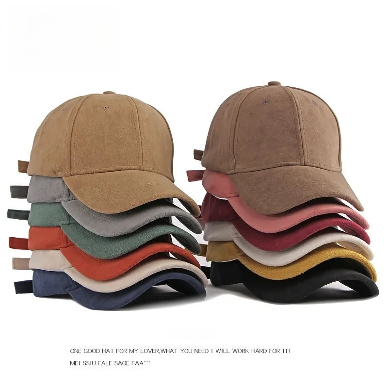Suede Baseball Cap Adjustable Snapback Unisex Dad Hat