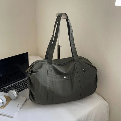 Women's Large Capacity Nylon Travel Duffle Bag – Lightweight & Waterproof