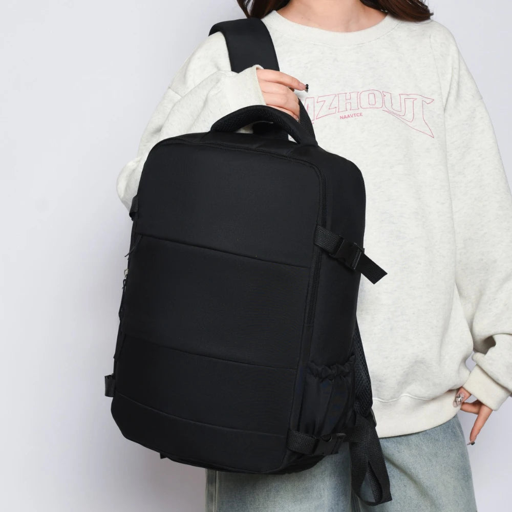 Large Capacity Travel Backpack with Luggage Strap for Women