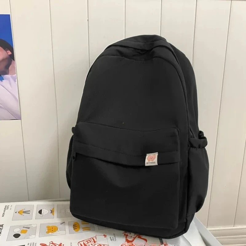 Waterproof Nylon Women Backpack Female Travel Bag Backpacks Schoolbag Teenage Girls Solid Color