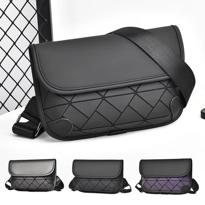 Men's Diamond Grid Crossbody Shoulder Bag
