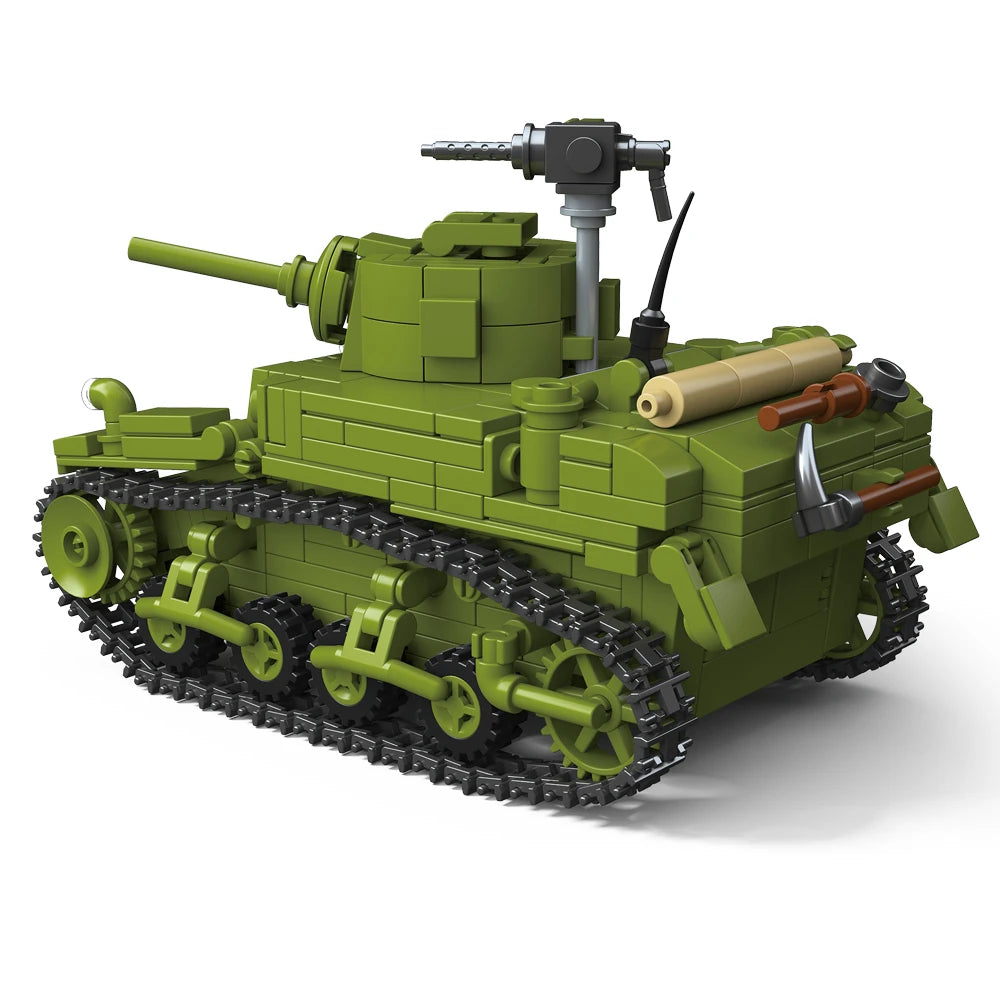 Military Tank Building Blocks Set – M3A1 WWII Battle Tank