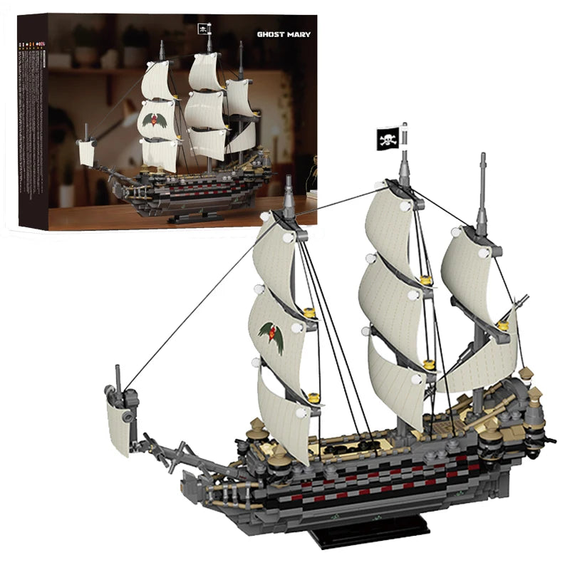Ghost Mary Pirate Ship MOC Building Blocks Set – 1000 Pcs
