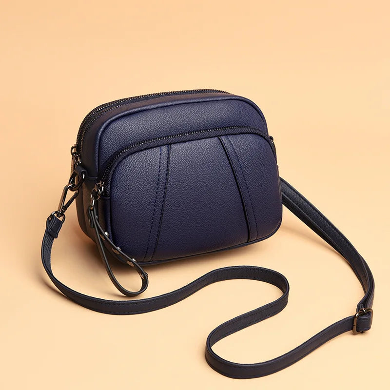 Crossbody Bag for Women – Soft Faux Leather Rivet Zipper Shoulder Purse
