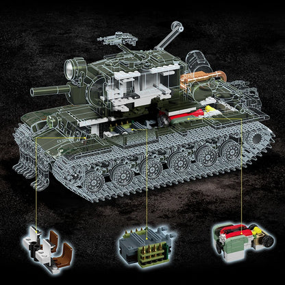KV-2 Heavy Tank MOC Building Set – 2235-Piece Military Brick Model