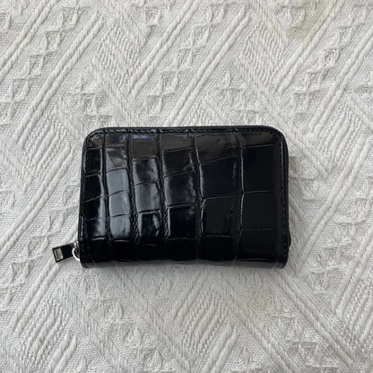 Genuine Crocodile Leather Zipper Coin Purse & Card Wallet