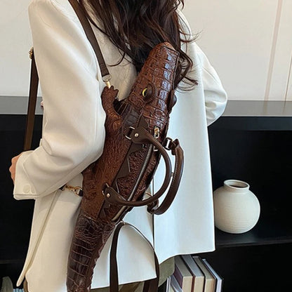 Crocodile Shaped Handbag – Women's Luxury 3D Animal Shoulder Bag