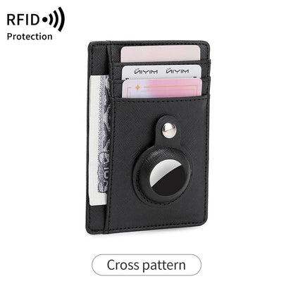 RFID Blocking Slim Card Wallet with AirTag Holder – Unisex