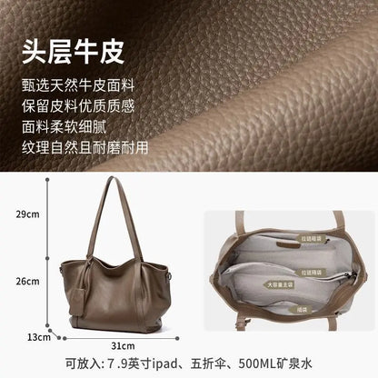 Genuine Leather Large Tote Bag for Women – Luxury Shoulder Handbag