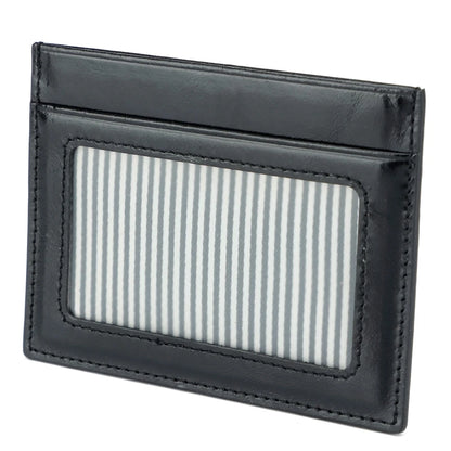 Waxed Cowhide Leather Card Case with ID Window – Ultra Slim