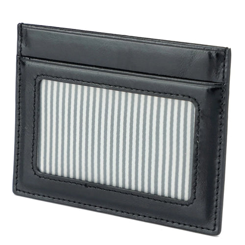 Waxed Cowhide Leather Card Case with ID Window – Ultra Slim