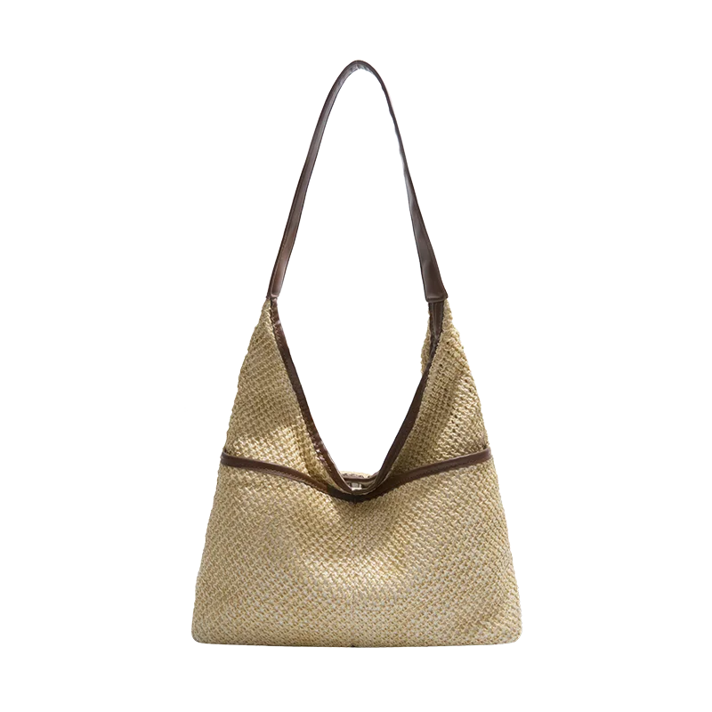 Woven Straw Shoulder Bag – Women's Beach Tote