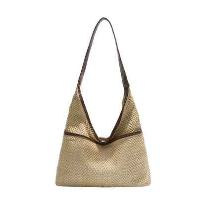 Woven Straw Shoulder Bag – Women's Beach Tote