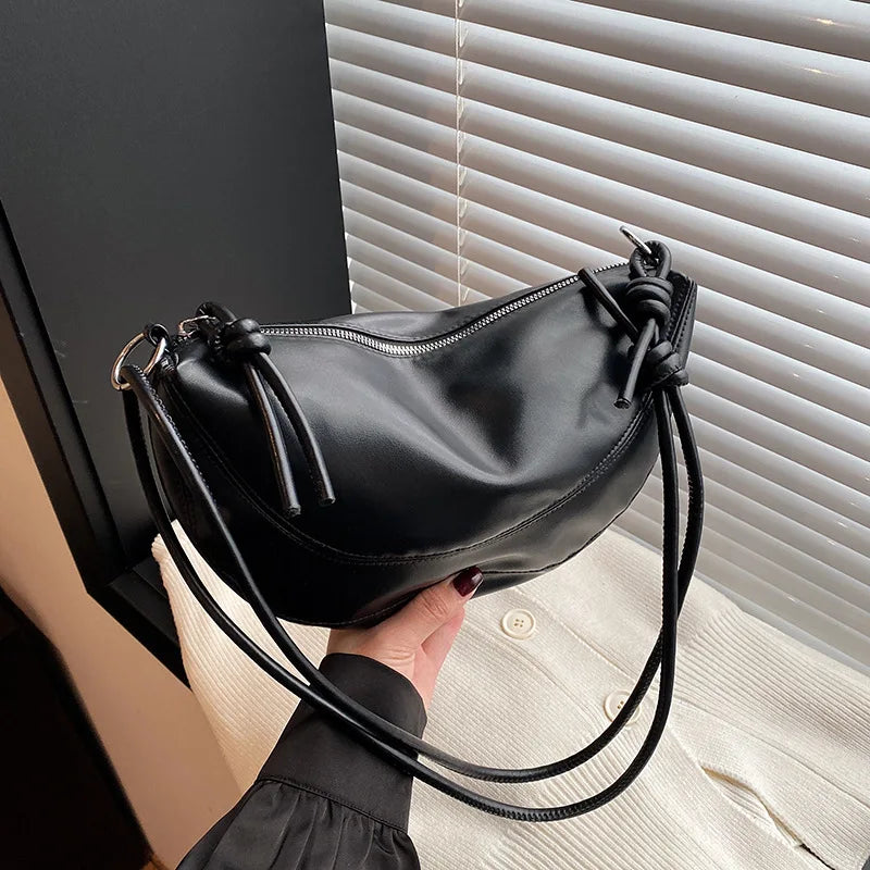 Women's Dumpling Crossbody Bag – Soft PU Leather Shoulder Bag