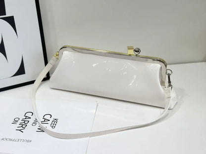 Style Hardware Clip Bag French Women S Pu Leather Single Shoulder Cross-Body Casual Handbag