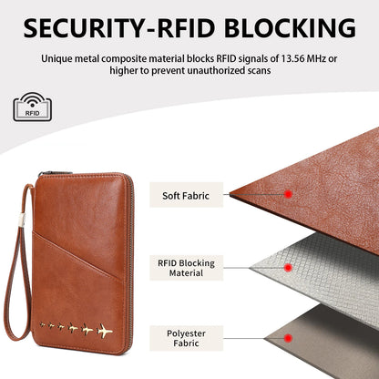RFID Blocking Family Passport Holder Travel Wallet