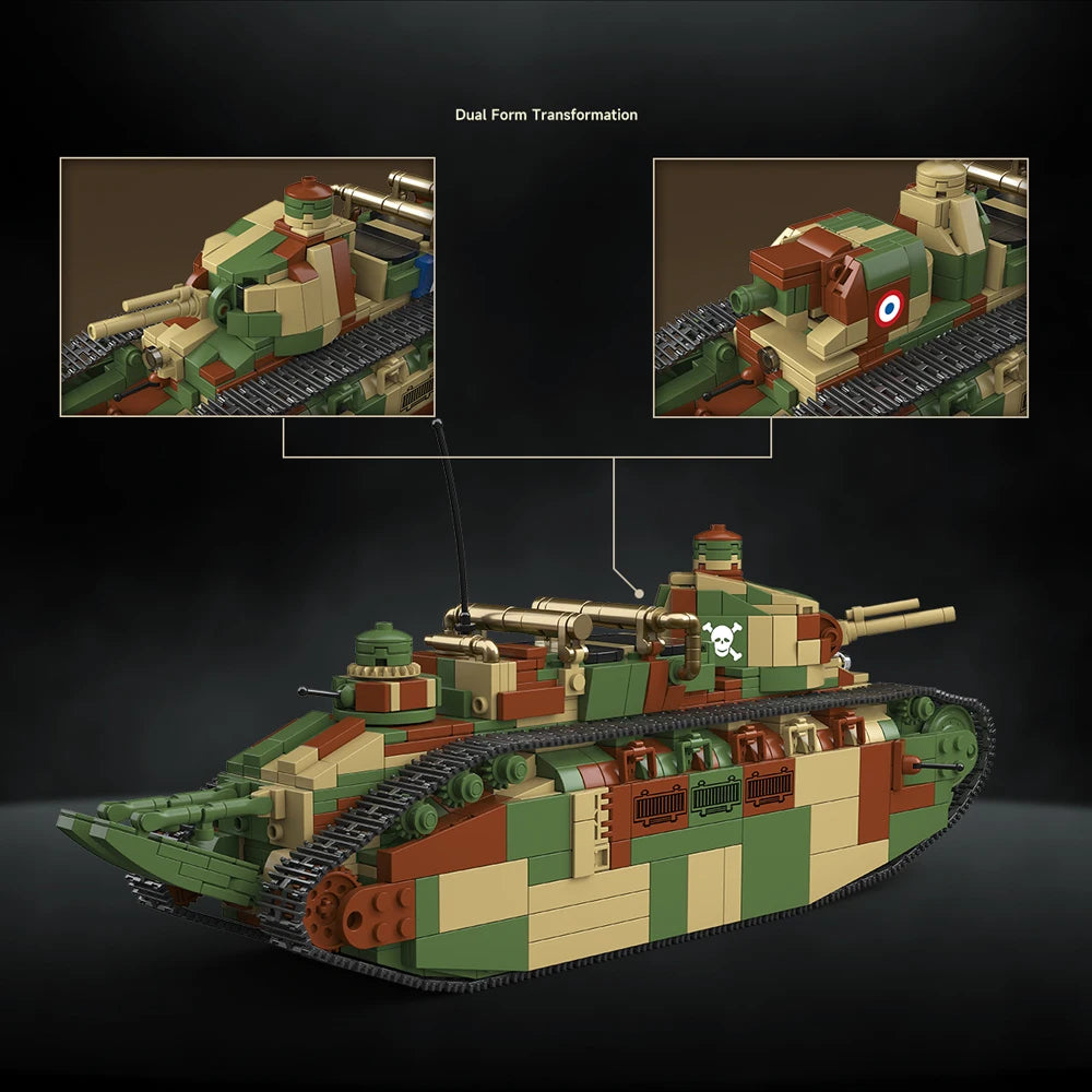 French Char 2C Super-Heavy Tank Building Blocks Set