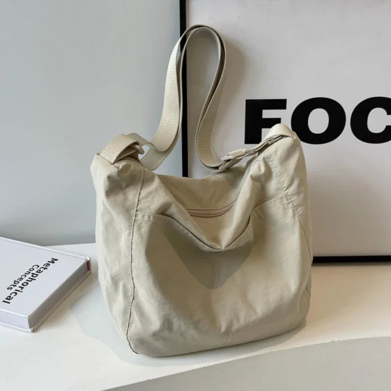 Women's Nylon Crossbody Shoulder Bag – Lightweight Travel Commuter Tote