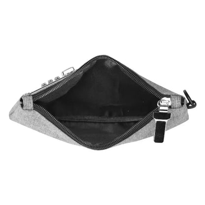 Lockable Money Bag with Combination Lock Zipper Pouch