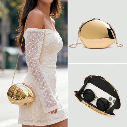 Women's Luxury Acrylic Evening Bag with Chain Strap – Dinner Party Clutch