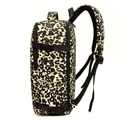 Leopard Print Laptop Backpack Large Capacity Commuter Bag