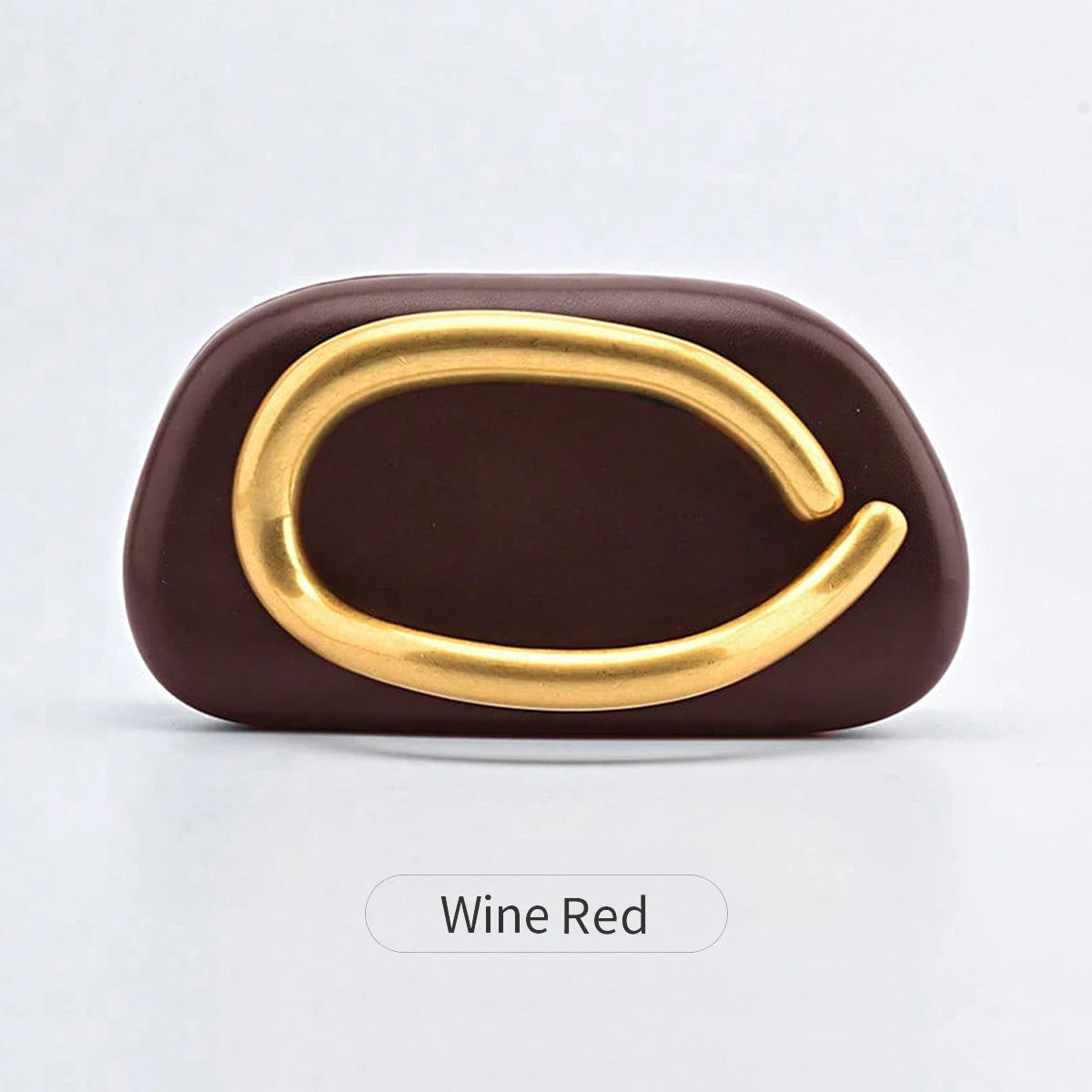 Luxury Oval Clutch Evening Bag with Gold Metal Closure – Women's Mini Handbag