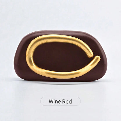 Luxury Oval Clutch Evening Bag with Gold Metal Closure – Women's Mini Handbag