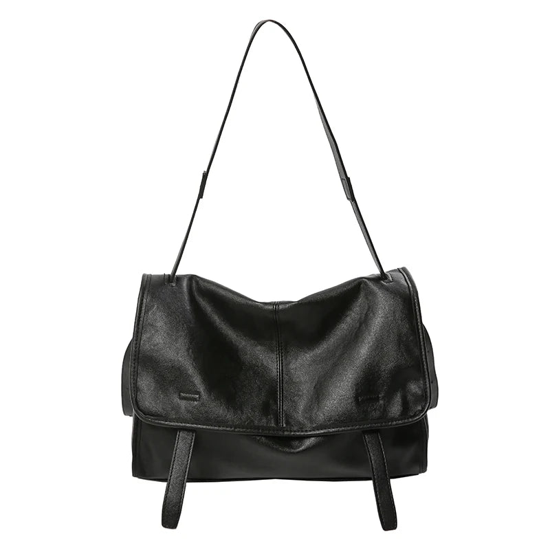 Large Capacity Oil Wax Leather Crossbody Messenger Bag