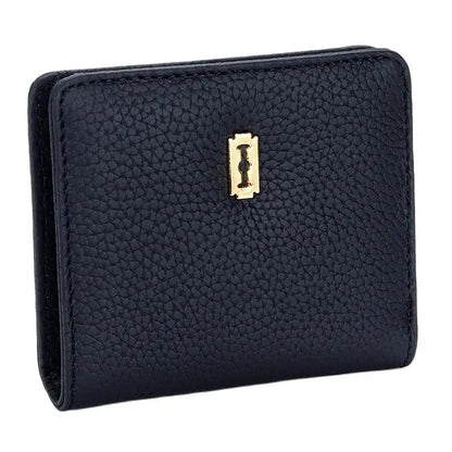 Women's Genuine Cowhide Leather Small Wallet with Multiple Card Slots