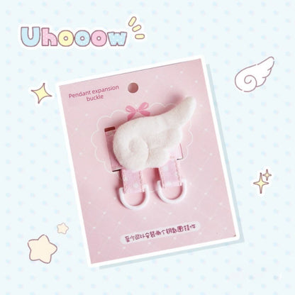 Cute Plush Keychain – Angel Wings Heart Bag Pendant & DIY Keyring