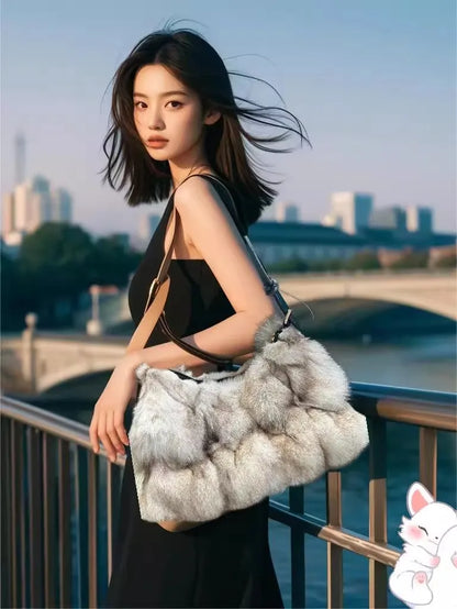 Faux Fur Shoulder Bag — Luxury Tote & Clutch Purse for Women