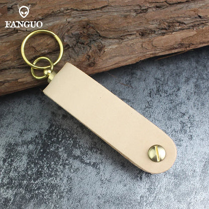 Genuine Leather Key Pouch Organizer – Handmade Floral Embossed Keychain Holder