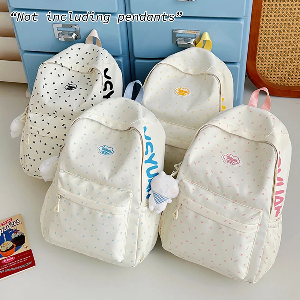 Cute Star Print Backpack for Teen Girls – Casual School Bag