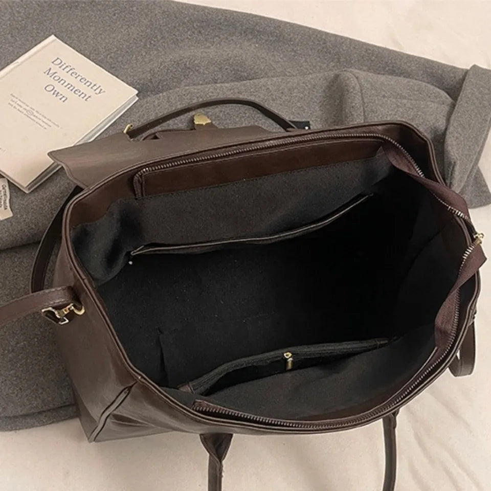 Boston Bag – Women's Luxury PU Leather Top-Handle Shoulder Bag