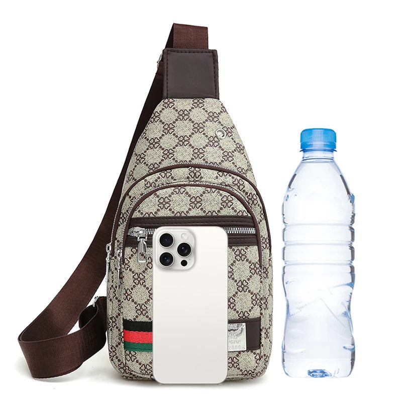 Men's Crossbody Sling Bag – Multifunction Messenger Chest Bag with Earphone Hole