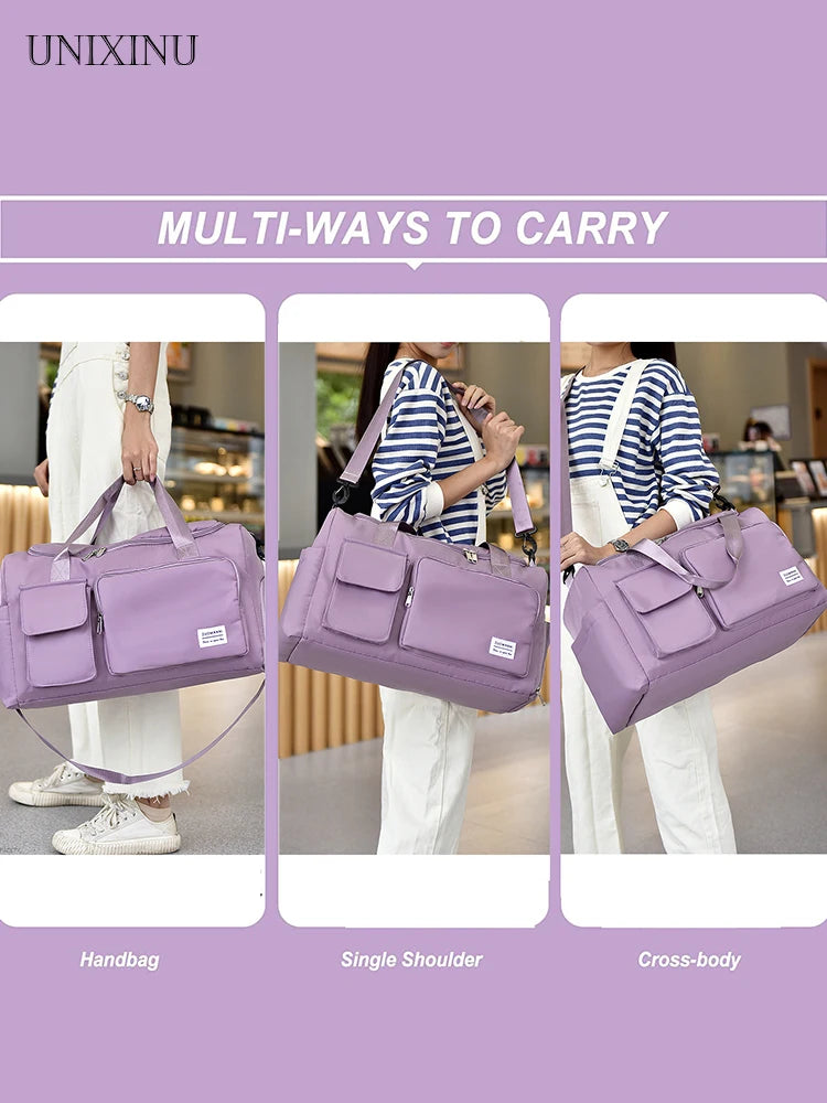 Large Capacity Weekender Duffle Bag with Shoe Compartment