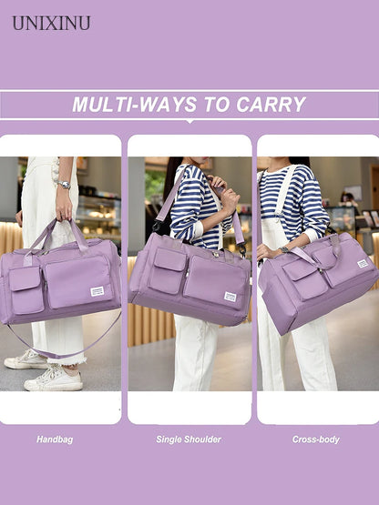 Large Capacity Weekender Duffle Bag with Shoe Compartment