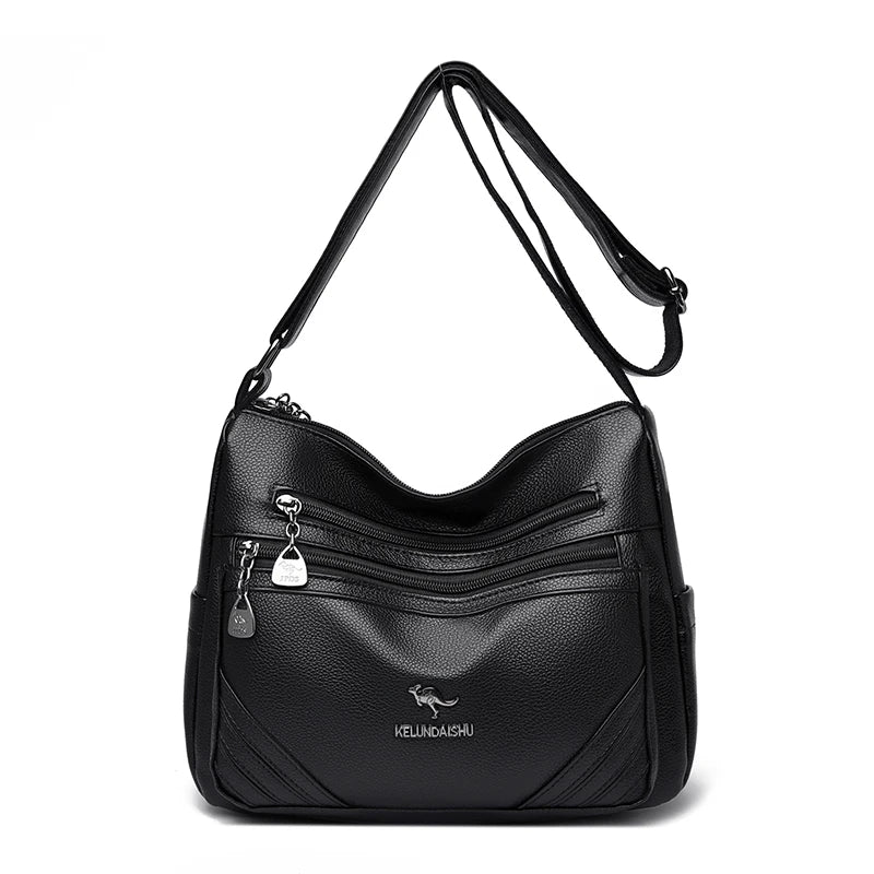 Crossbody Shoulder Bag for Women – Soft PU Leather, Multi-Pocket