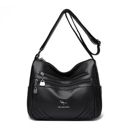 Crossbody Shoulder Bag for Women – Soft PU Leather, Multi-Pocket