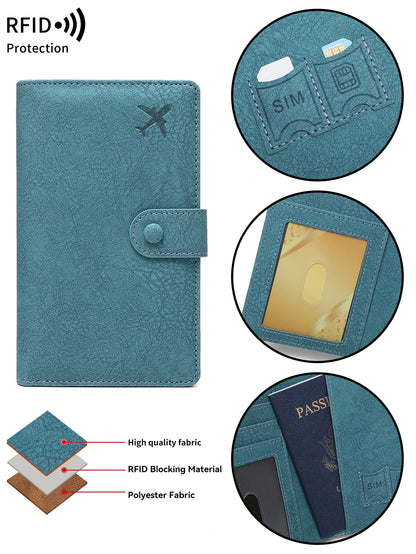 RFID Passport Wallet – Multifunctional Travel Holder with Airplane Design