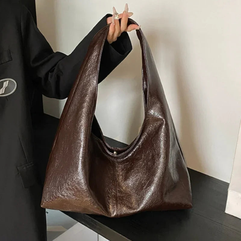 Large Capacity PU Leather Hobo Shoulder Bag for Women