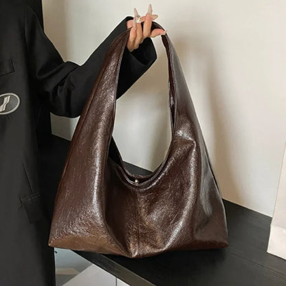 Large Capacity PU Leather Hobo Shoulder Bag for Women