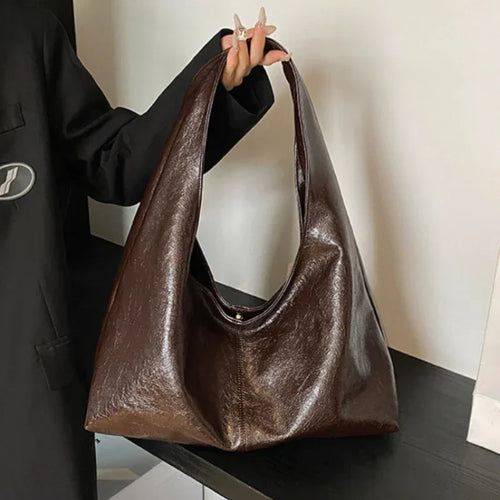 Large Capacity PU Leather Hobo Shoulder Bag for Women