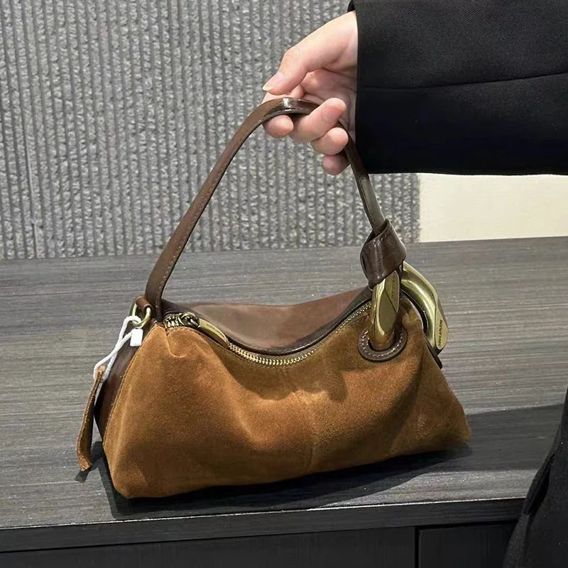 Faux Suede Leather Crossbody Shoulder Bag for Women