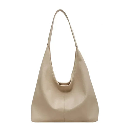 Large PU Leather Shoulder Bag – Soft Hobo Tote for Women