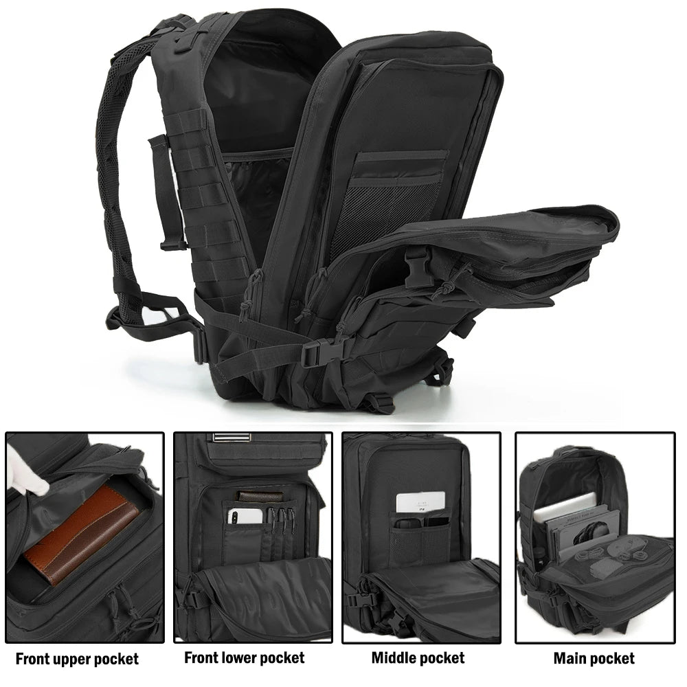 Tactical MOLLE Backpack 45L – 3-Day Assault Pack for Hiking & Camping